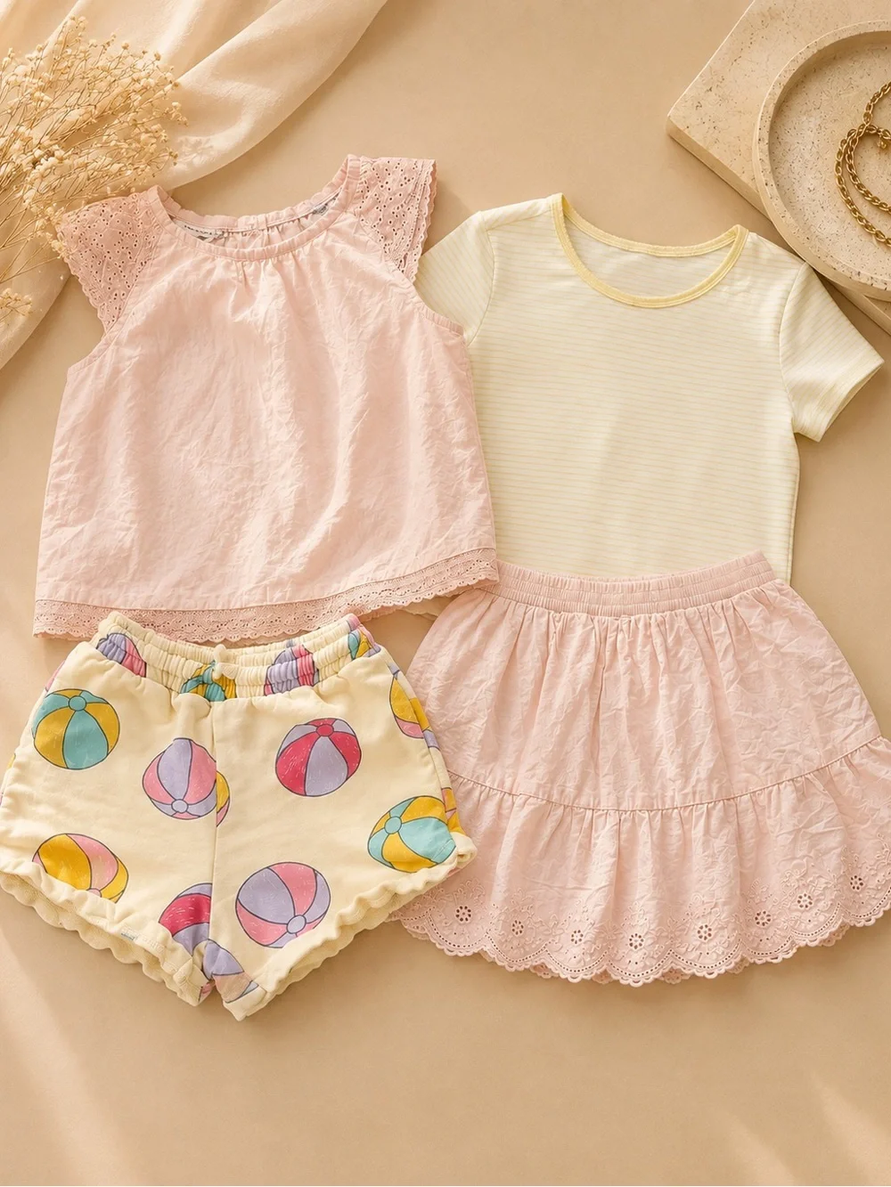 Zara, Carter's & Cat & Jack Girls Summer Outfit Bundle Size 6–6X Pink